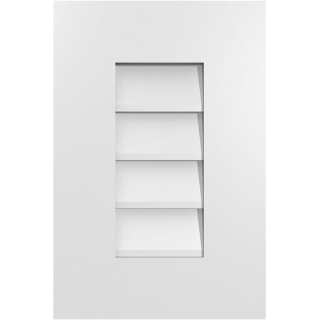 Ekena Millwork Vertical Surface Mount PVC Gable Vent: Non-Functional, w/ 3-1/2"W x 1"P Standard Frame, 12"W x 18"H GVPVE12X1801SN